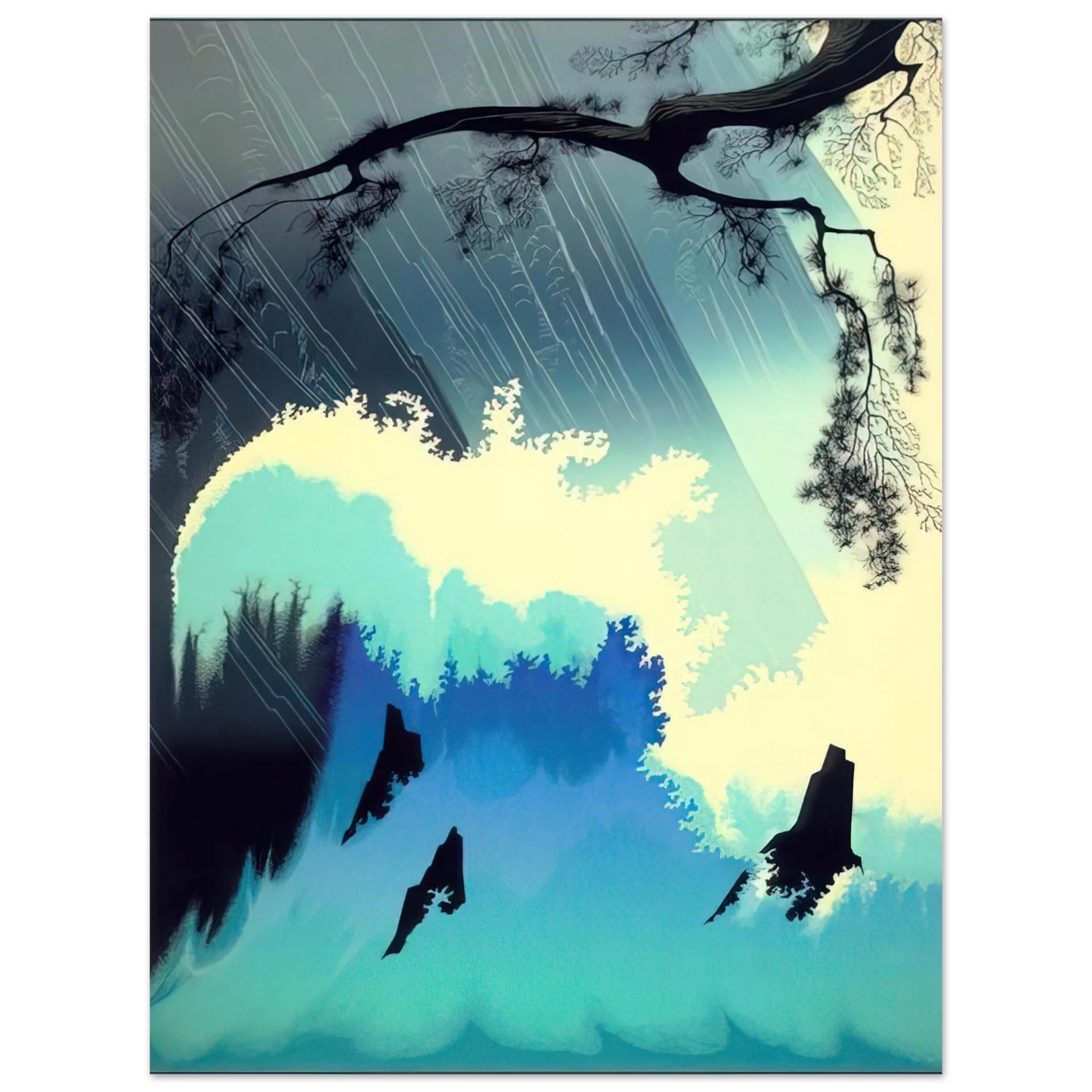 Eyvind Earle - Ocean Splash Fine Art Poster - Default Title