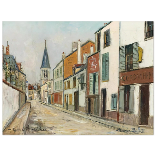 Maurice Utrillo - RUE JEAN DURAND ET LEGLISE STAINS SEINE SAINT DENIS 1940 Fine Art Poster - Default Title