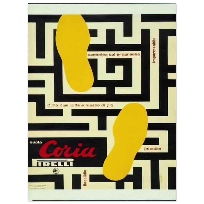 Bruno Munari - Pirelli, Suola Coria - 1953  75x100 cm / 30x40inches Fine Art Poster