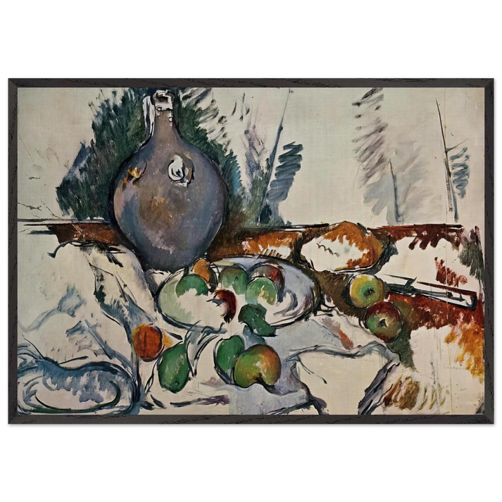 Still Life with Water Jug - Paul Cezanne 70x100 cm / 28x40 inches Framed Art Print – Black Wooden Frame