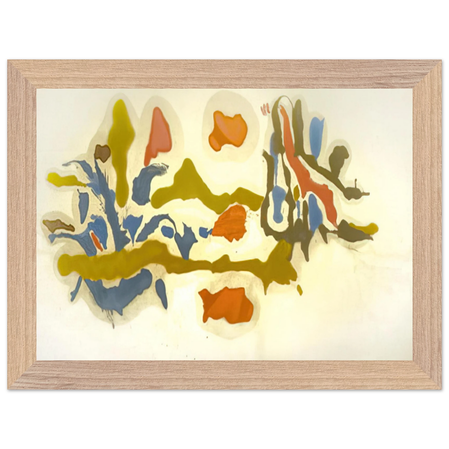 Helen Frankenthaler - Seascape with Dunes - 1962 Wall art - 30x45 cm / 12x18 inches - Premium Wooden Framed Poster With Fine Art Paper - Black frame