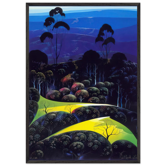 Inland from the Sea - Eyvind Earle Framed Art Print – Black Wooden Frame - Default Title - -Framed Art Print