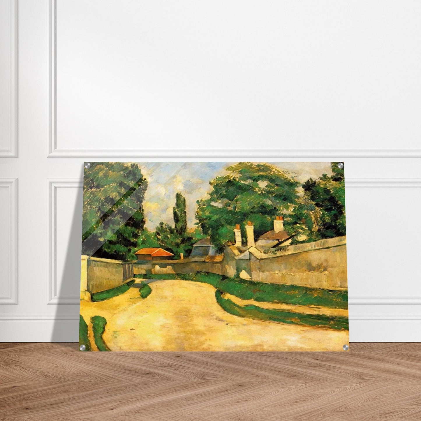 Houses Along a Road - Paul Cézanne Acrylic Print - 70x100 cm / 28x40″ inches