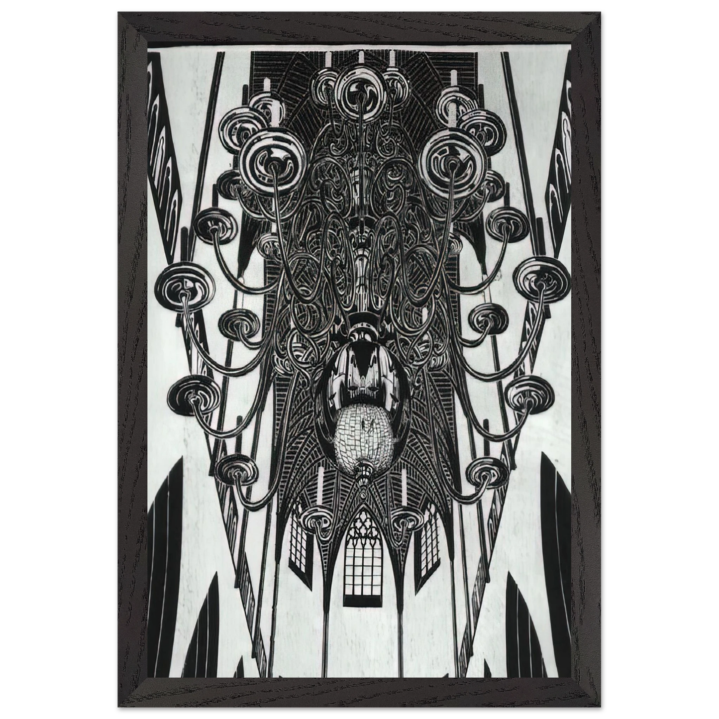 MC Escher - ESCHER (2) Wall Art - 30x40 cm / 12x16 inches - Premium Wooden Framed Poster With Fine Art Paper - White frame