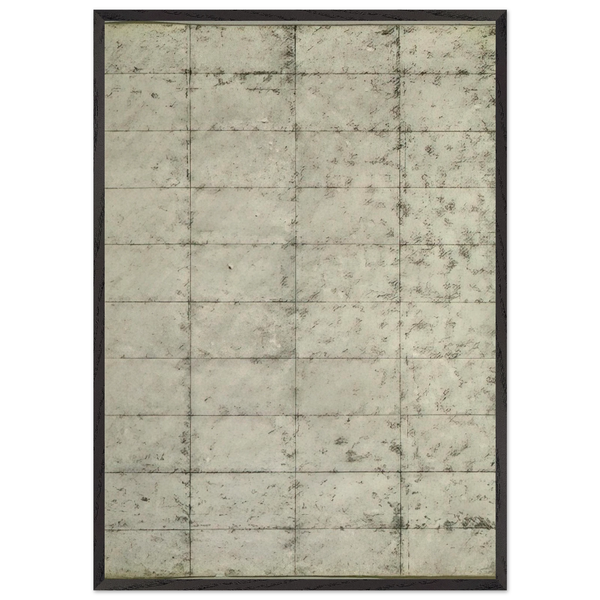 Untitled Black and Cream Grid - 1964 - Brice Marden Framed Art Print – Black Wooden Frame - Default Title - -Framed Art Print