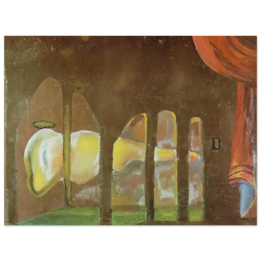 Salvador Dali - GREAT TAPEWORM MASTURBATOR APPEARS BEHIND ARCADES Fine Art Poster - Default Title