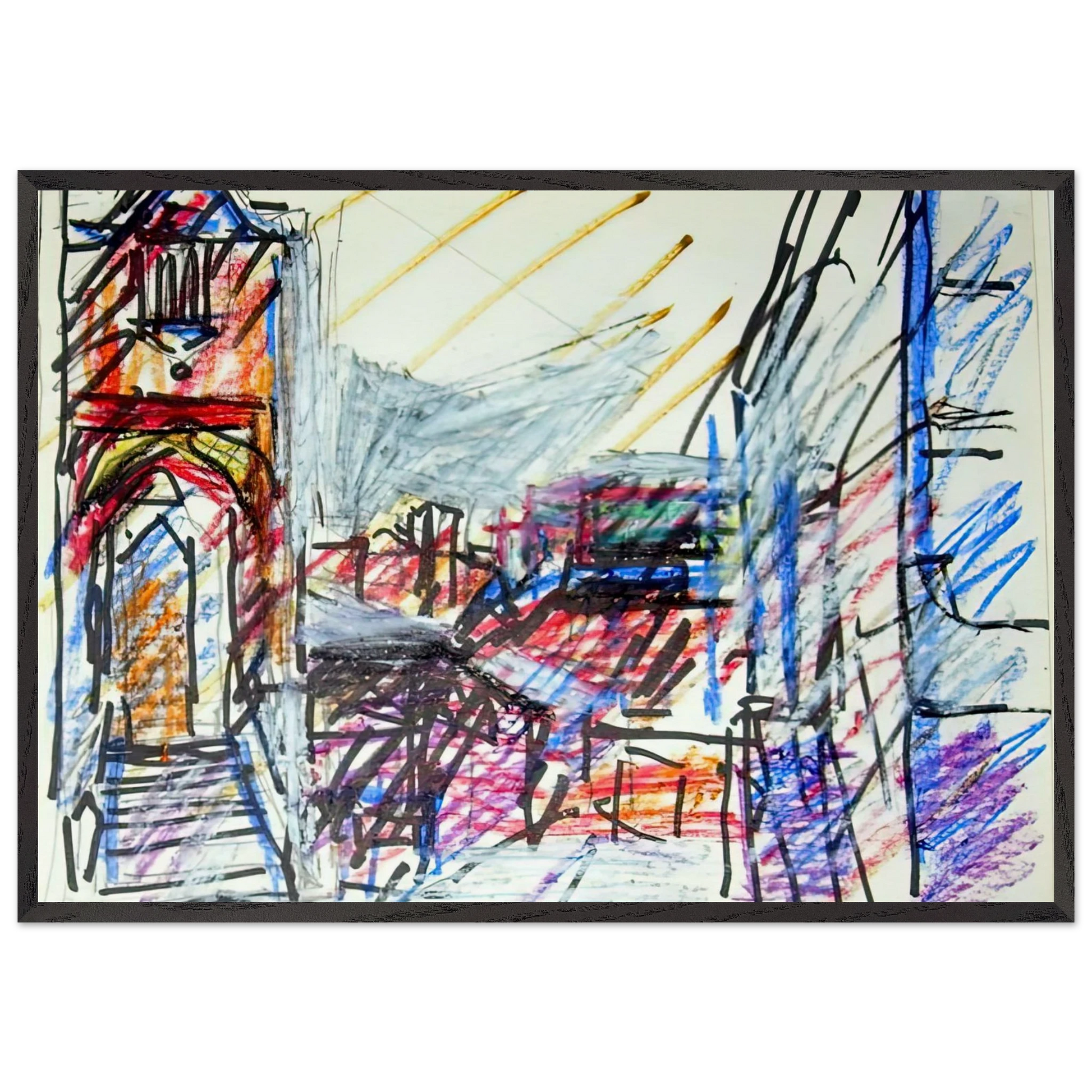 TO THE STUDIOS - Frank Auerbach Framed Art Print – Black Wooden Frame - Default Title - -Framed Art Print