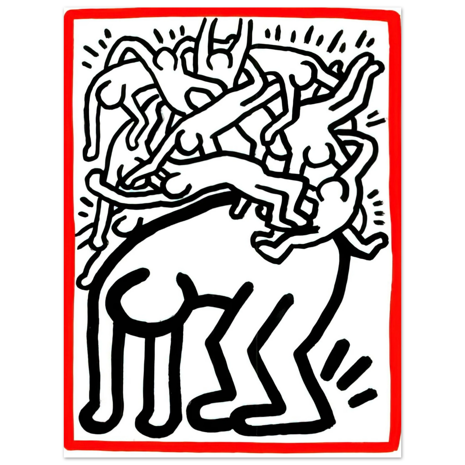 Keith Haring - FIGHT AIDS WORLDWIDE 1990 Fine Art Poster - Default Title