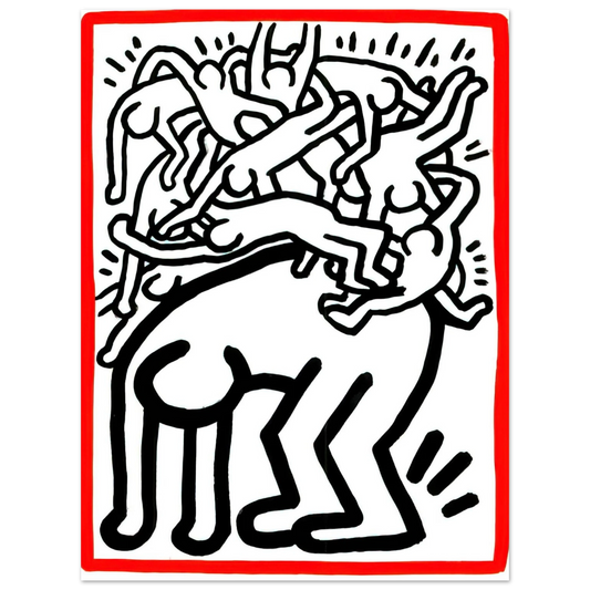 Keith Haring - FIGHT AIDS WORLDWIDE 1990 Fine Art Poster - Default Title