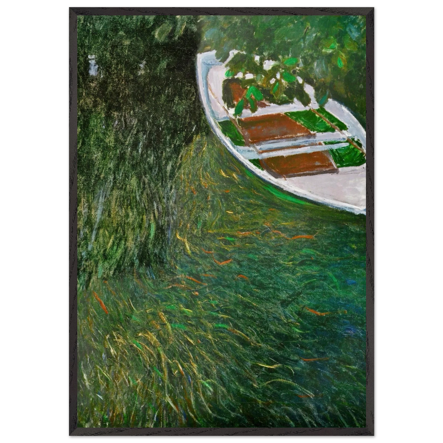 The Row Boat - claude monet Framed Art Print – Black Wooden Frame - Default Title - -Framed Art Print