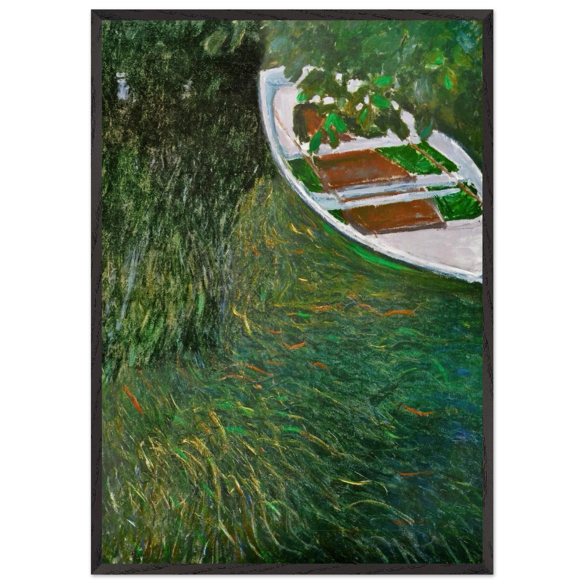 The Row Boat - claude monet Framed Art Print – Black Wooden Frame - Default Title - -Framed Art Print