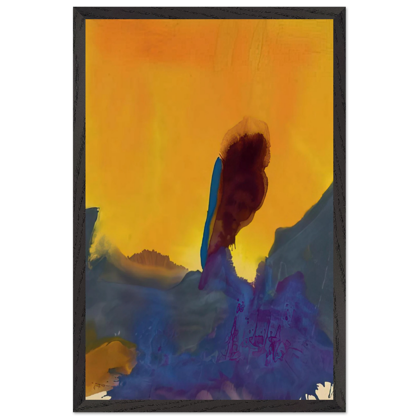 Helen Frankenthaler - Glow II - 1968 Wall art - 30x40 cm / 12x16 inches - Premium Wooden Framed Poster With Fine Art Paper - Wood frame