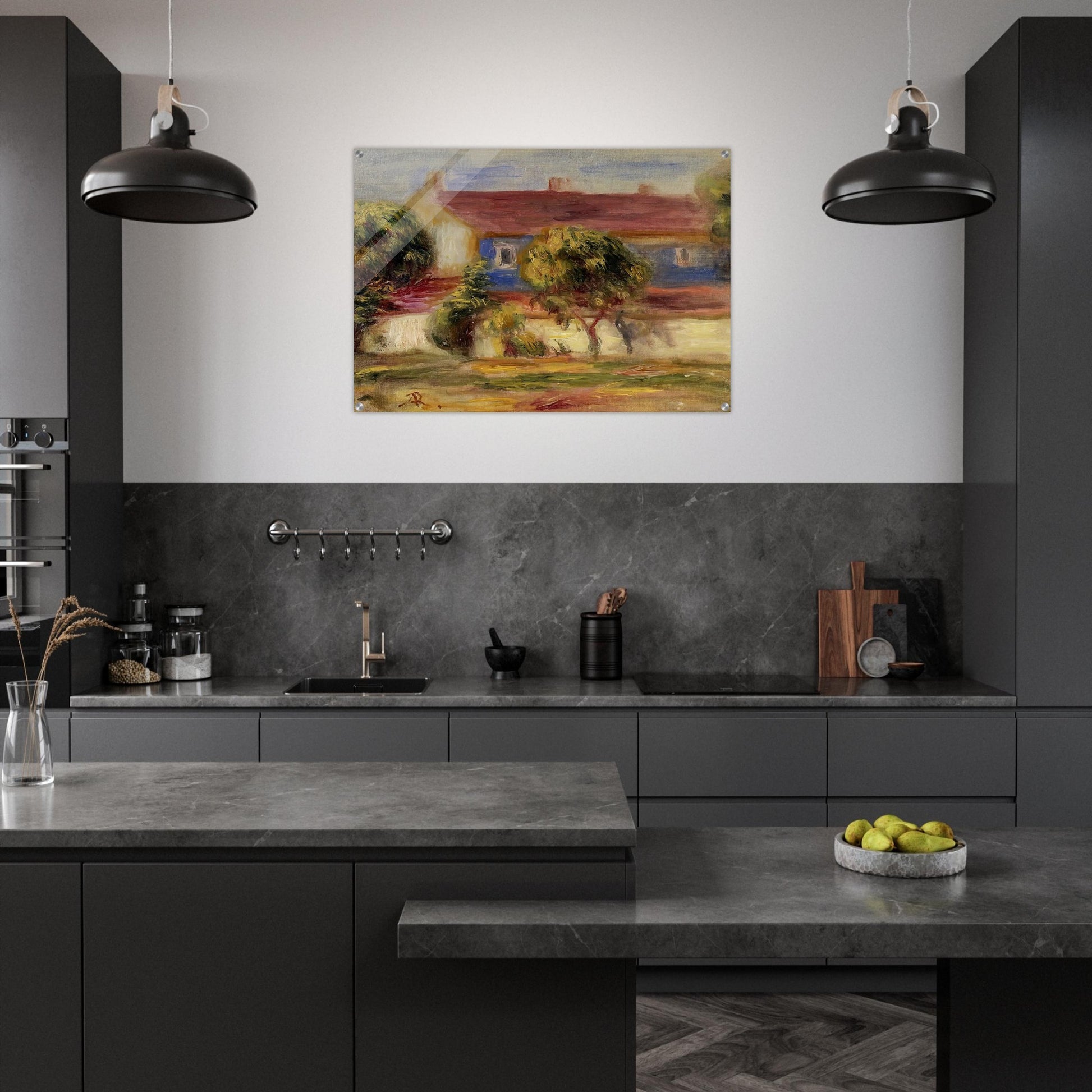 The Artist s House - Pierre-Auguste Renoir Acrylic Print - 70x100 cm / 28x40″ inches