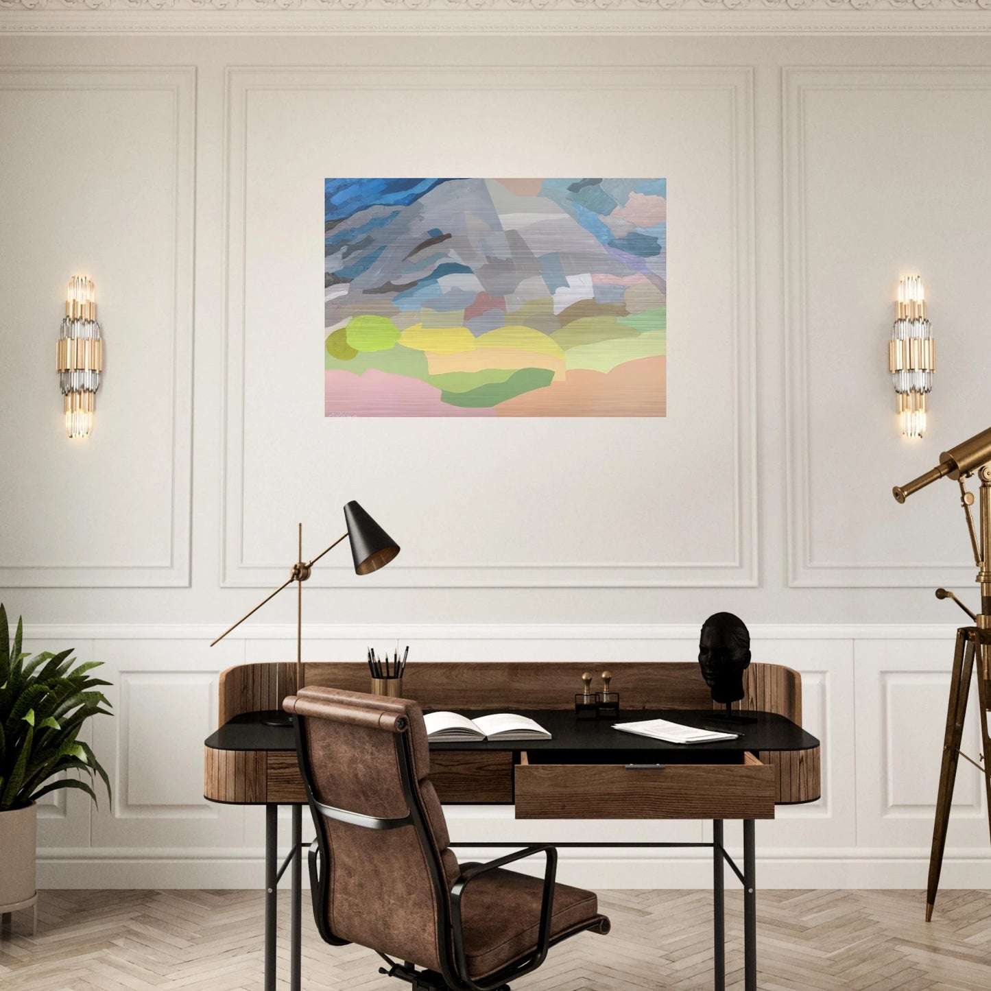 Mount Tamalpais - 1985 - Etel Adnan Brushed Aluminum Print - 70x100 cm / 28x40 inches | Etel Adnan Aluminum Print | Etel Adnan Prints