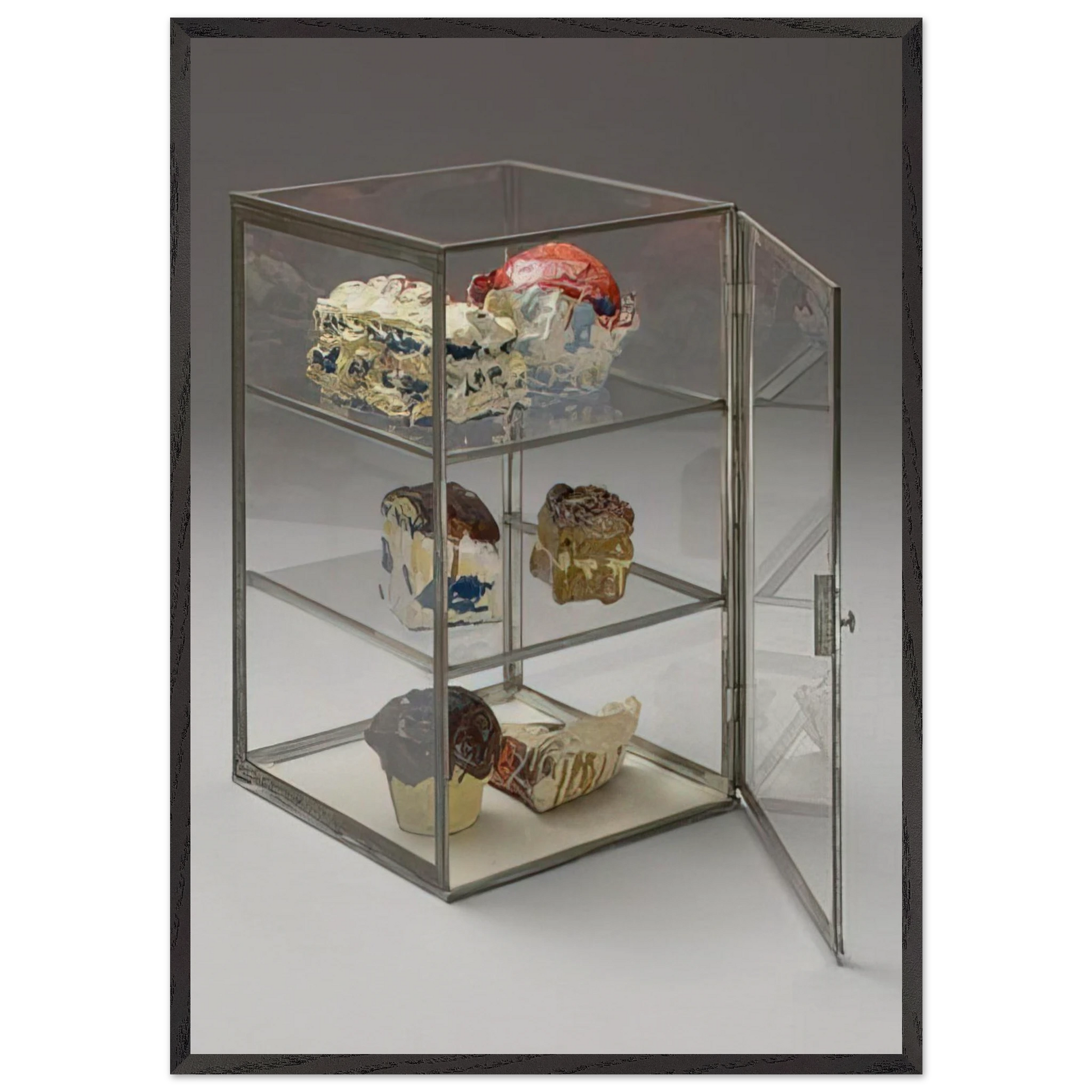 PASTRY CASE 1961 - Claes Oldenburg Framed Art Print – Black Wooden Frame - Default Title - -Framed Art Print