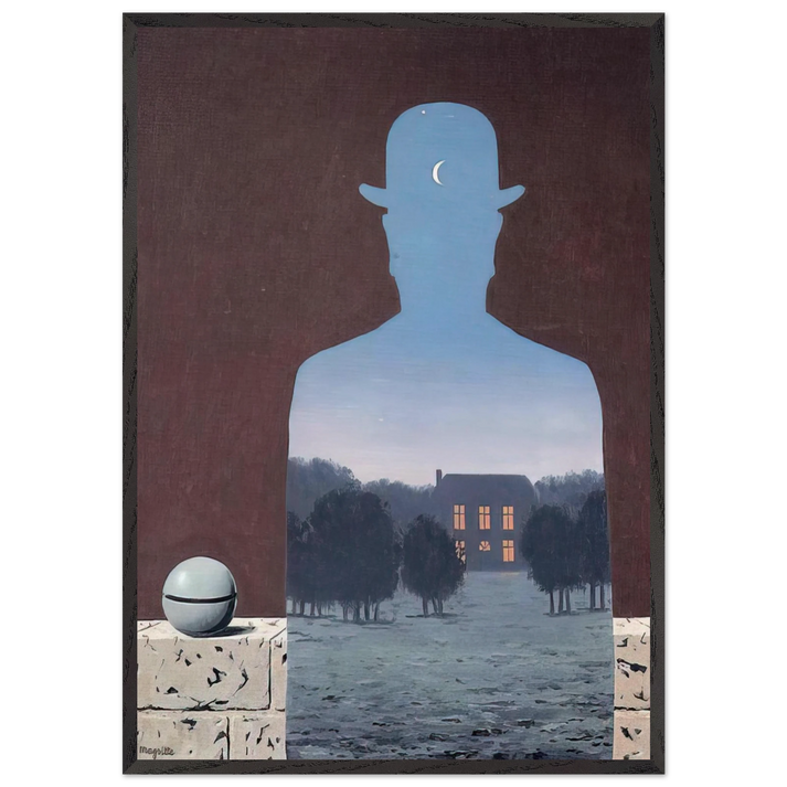 THE HAPPY DONOR 1966 - Rene Magritte 70x100 cm / 28x40 inches Framed Art Print – Black Wooden Frame
