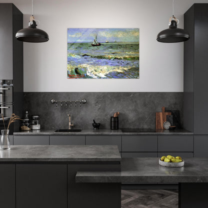 Seascape at Saintes-Maries - Vincent van Gogh Acrylic Print - 70x100 cm / 28x40″ inches