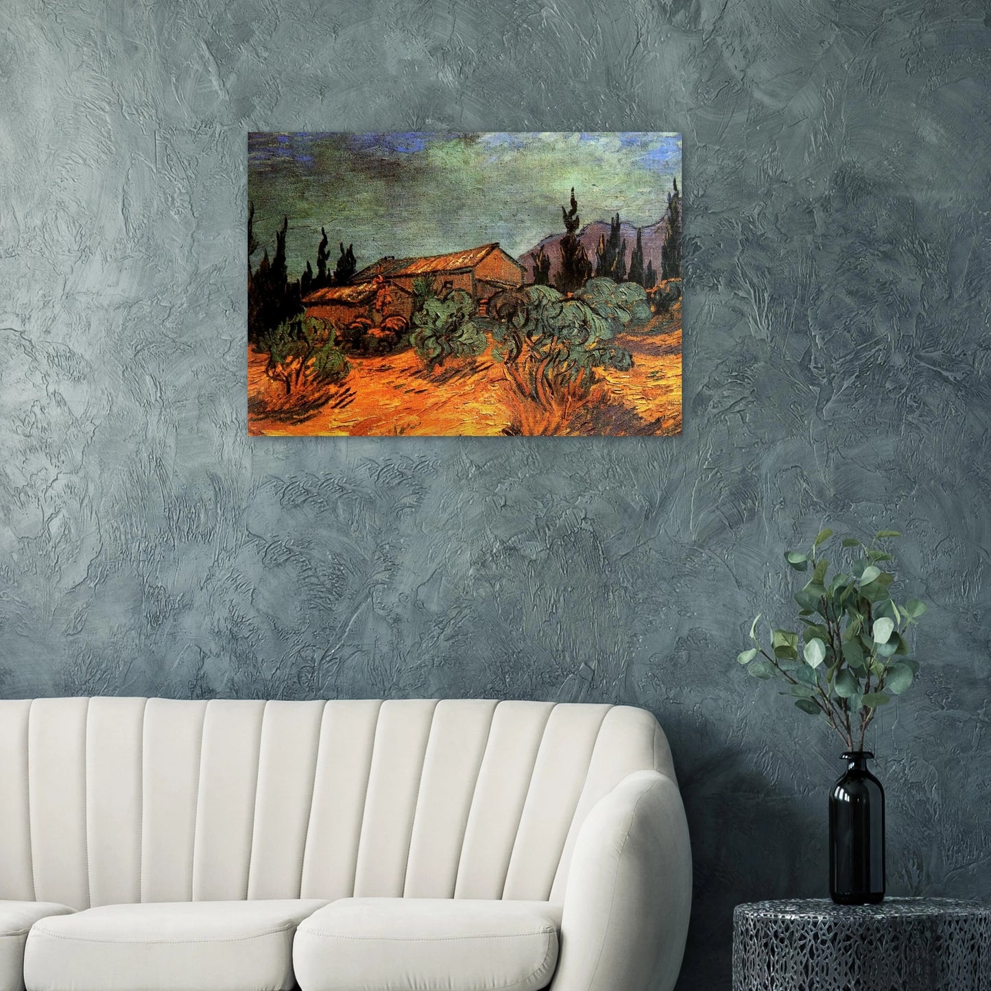 Wooden Sheds - Vincent van Gogh Brushed Aluminum Print - 70x100 cm / 28x40 inches | Vincent van Gogh Aluminum Print | Vincent van Gogh Prints