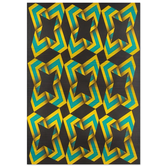 9-Soles - 1967 - Omar Rayo Brushed Aluminum Print - 70x100 cm / 28x40 inches | Omar Rayo Aluminum Print | Omar Rayo Prints