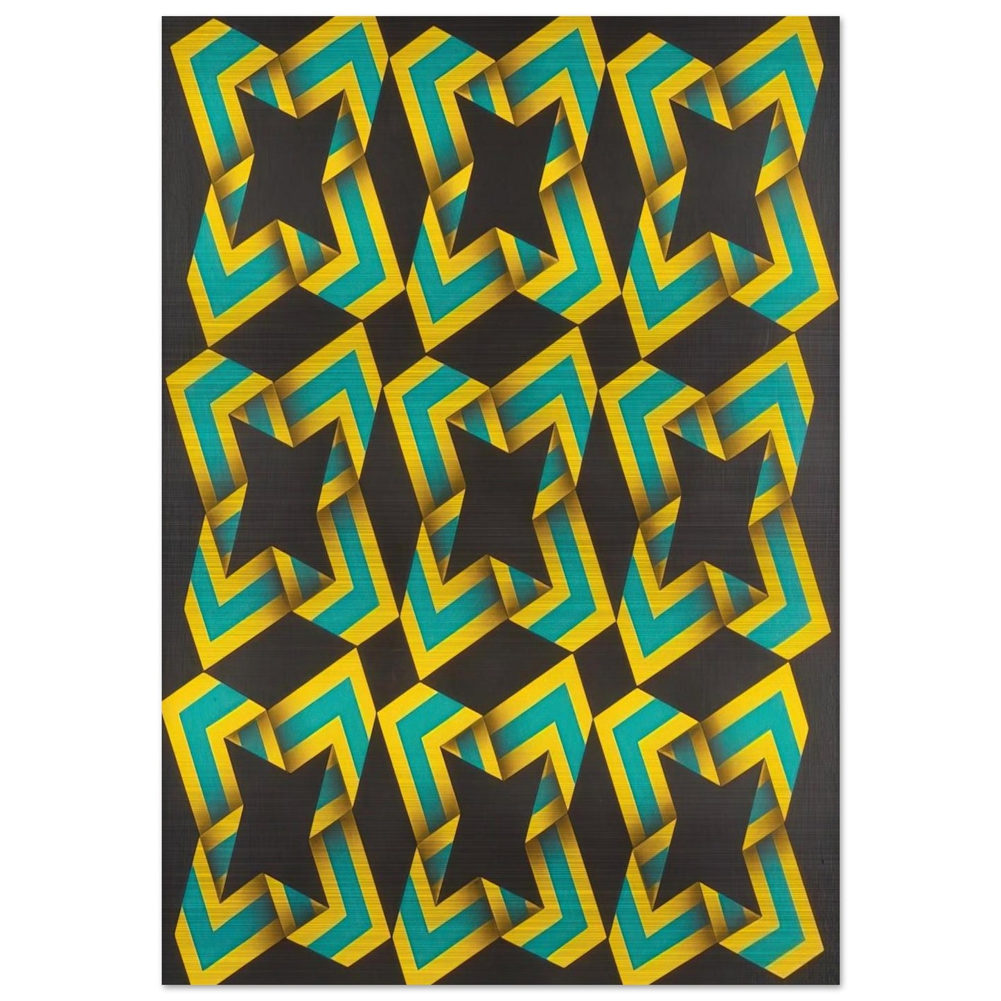 9-Soles - 1967 - Omar Rayo Brushed Aluminum Print - 70x100 cm / 28x40 inches | Omar Rayo Aluminum Print | Omar Rayo Prints