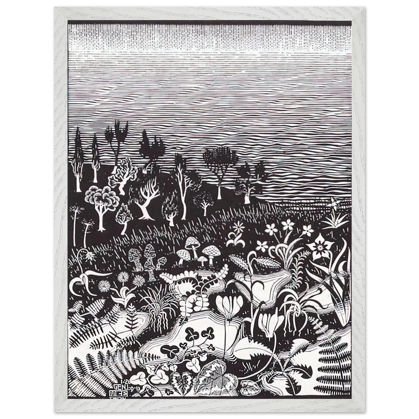 MC Escher - THE 3RD DAY OF THE CREATION Wall Art - 60x80 cm / 24x32 inches - Fine Art Poster - -