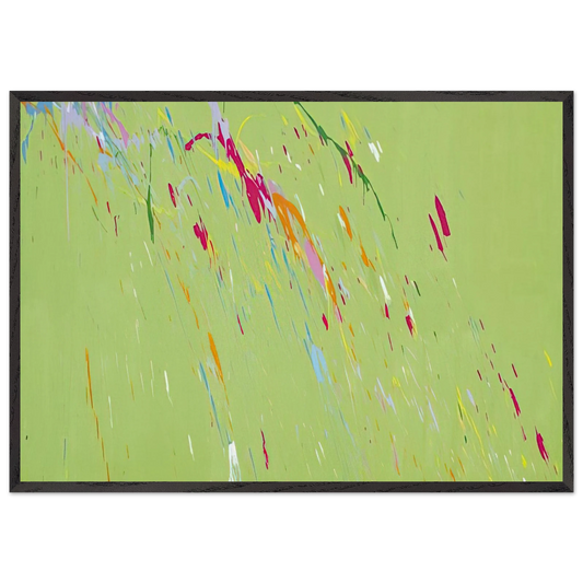 Raindrops Keep Falling on My Head - 1973 - Walasse Ting Framed Art Print – Black Wooden Frame - Default Title - -Framed Art Print