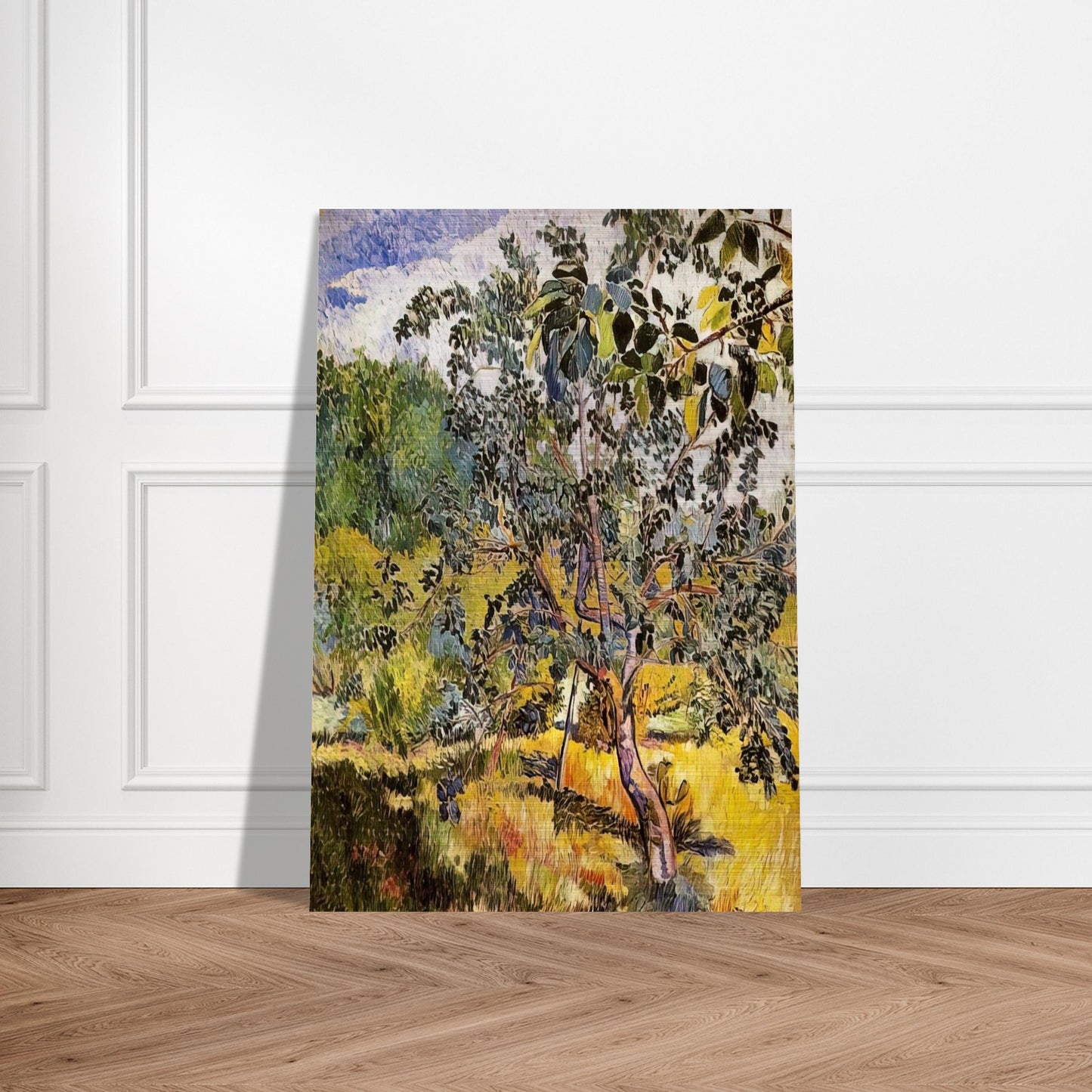 Corner of a garden Sun - Post-Impressionism - Natalia Goncharova Brushed Aluminum Print - 70x100 cm / 28x40 inches | Natalia Goncharova Aluminum Print | Natalia Goncharova Prints