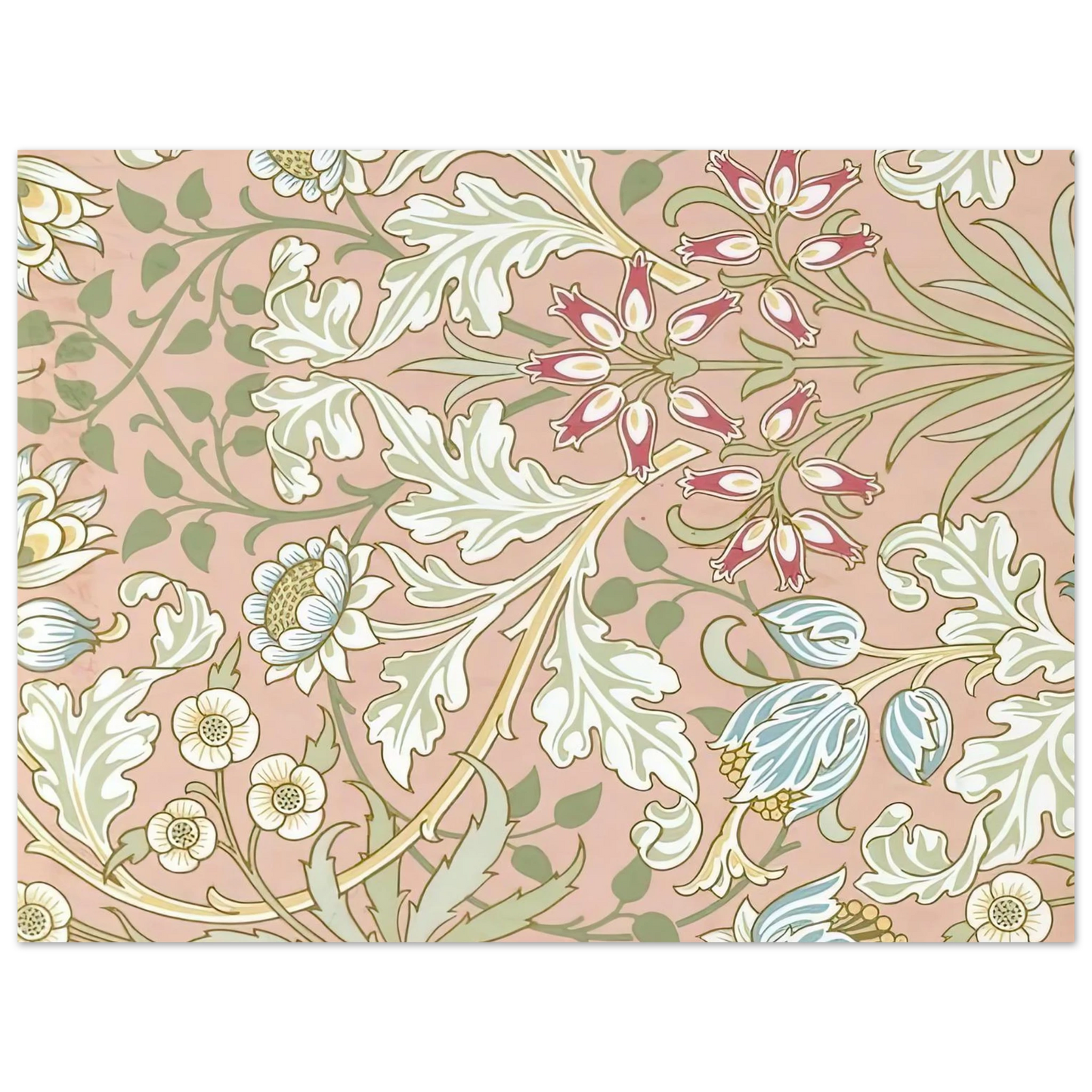 William Morris - WALLPAPER HYACINTH PATTERN 480 1917 Fine Art Poster - 13x18 cm / 5x7 inches