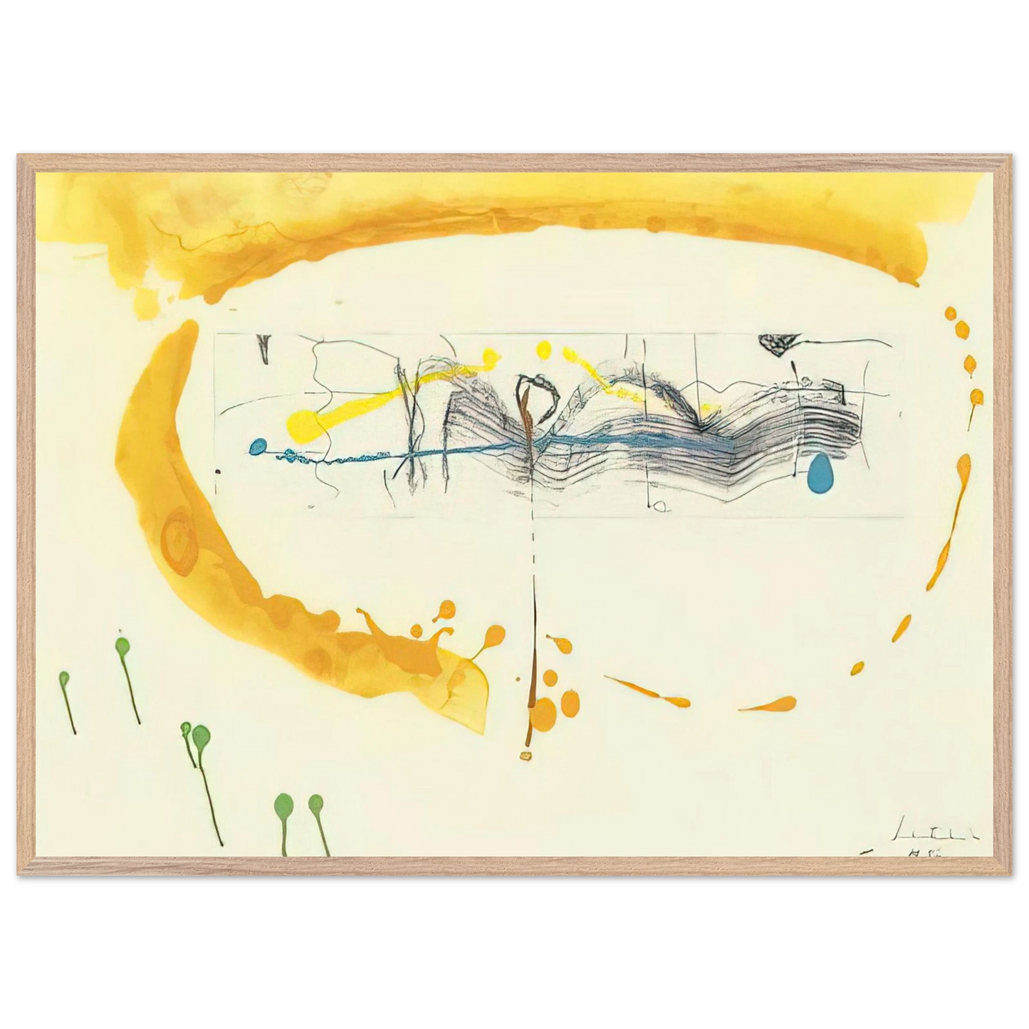 Helen Frankenthaler - Making Music - 2000 Wall art - A2 (42 x 59.4  cm) - Premium Wooden Framed Poster With Fine Art Paper - White frame