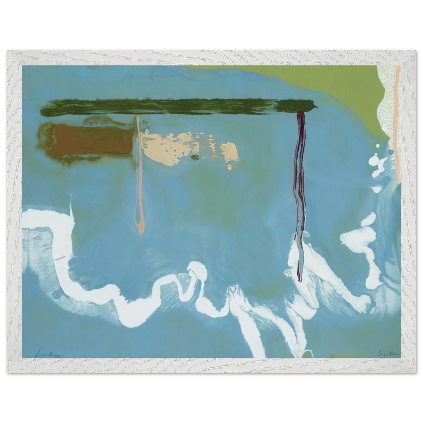 Helen Frankenthaler - Skywriting - 1997 Wall art - 40x50 cm / 16x20 inches - Premium Wooden Framed Poster With Fine Art Paper - White frame