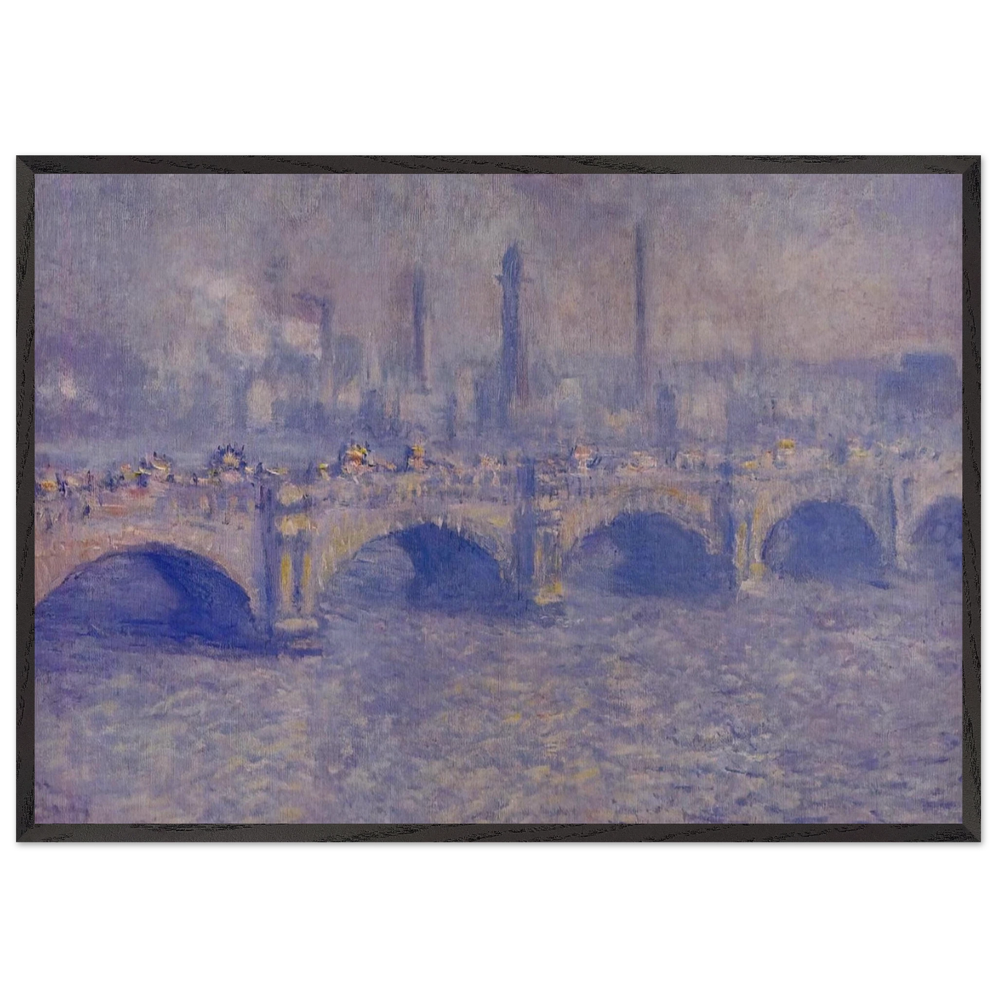 Waterloo Bridge Sunlight Effect - claude monet Framed Art Print – Black Wooden Frame - Default Title - -Framed Art Print