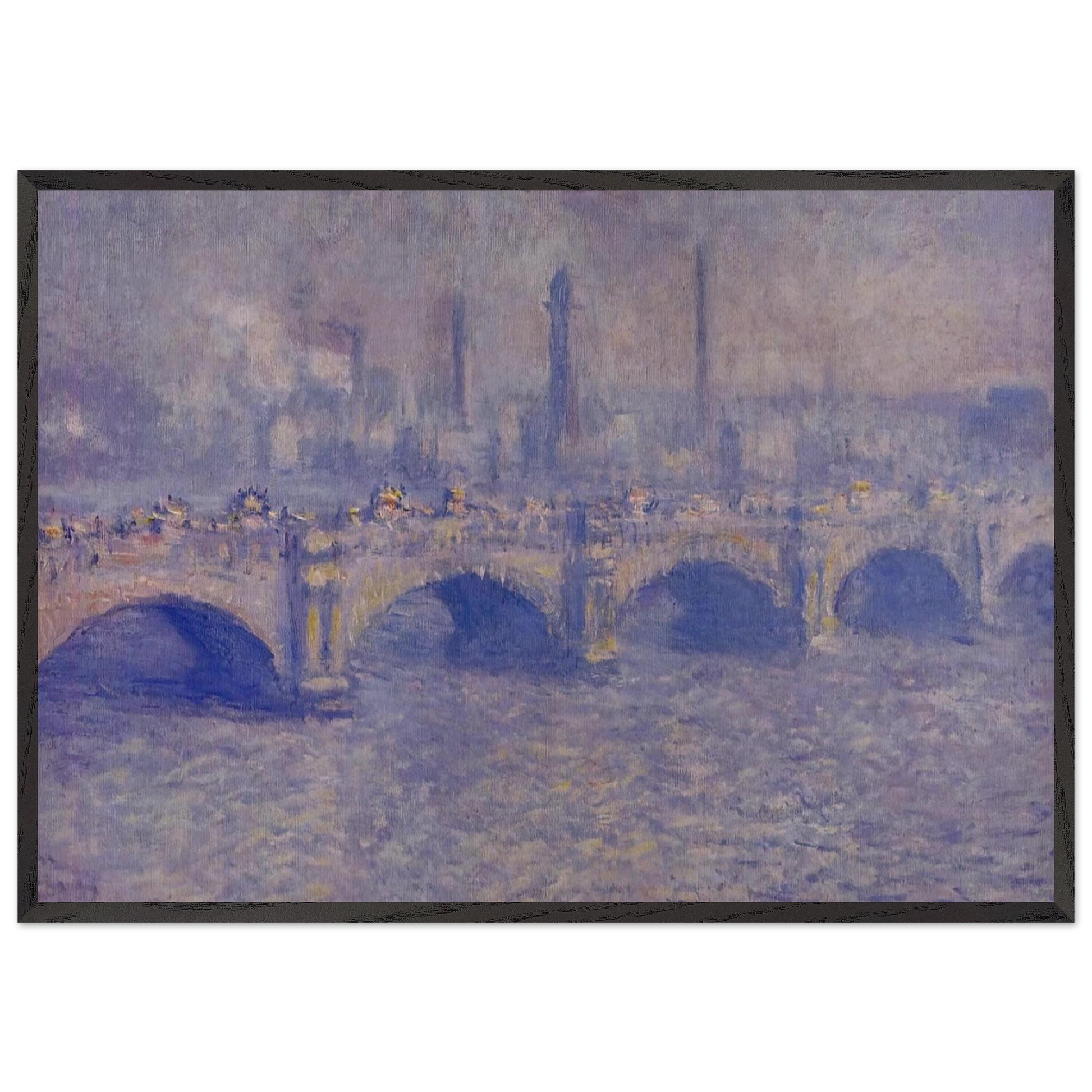 Waterloo Bridge Sunlight Effect - claude monet Framed Art Print – Black Wooden Frame - Default Title - -Framed Art Print
