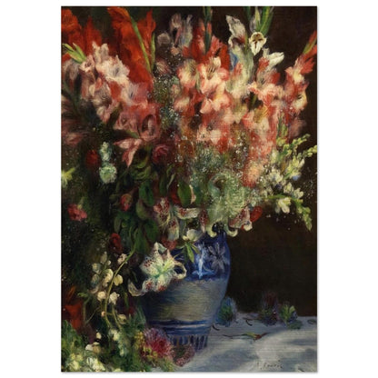 Gladiolas in a Vase - Pierre-Auguste Renoir Brushed Aluminum Print - 70x100 cm / 28x40 inches | Pierre-Auguste Renoir Aluminum Print | Pierre-Auguste Renoir Prints