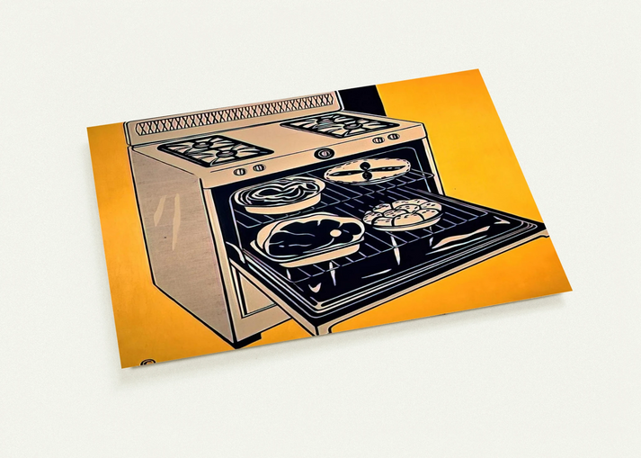 KITCHEN RANGE 1962 By Roy Lichtenstein Pack of 10 Post Cards | Roy Lichtenstein Post Cards | A6 (10.5 x 14.8 cm) - 4.1 x 5.8 inches
