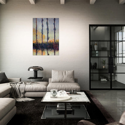 Poplars Four Trees - claude monet Brushed Aluminum Print - 70x100 cm / 28x40 inches | claude monet Aluminum Print | claude monet Prints