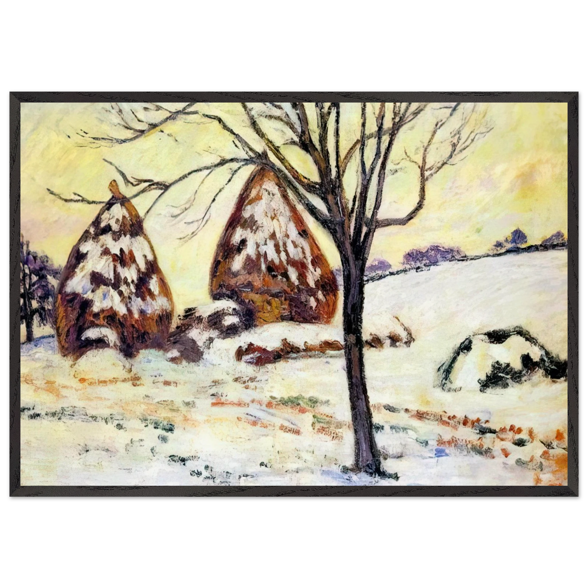 Effts de neige a Palaiseau - 1883 - Armand Guillaumin Framed Art Print – Black Wooden Frame - Default Title - -Framed Art Print
