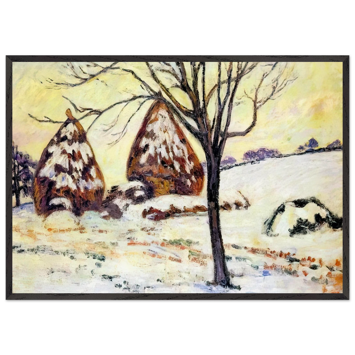 Effts de neige a Palaiseau - 1883 - Armand Guillaumin 70x100 cm / 28x40 inches Framed Art Print – Black Wooden Frame
