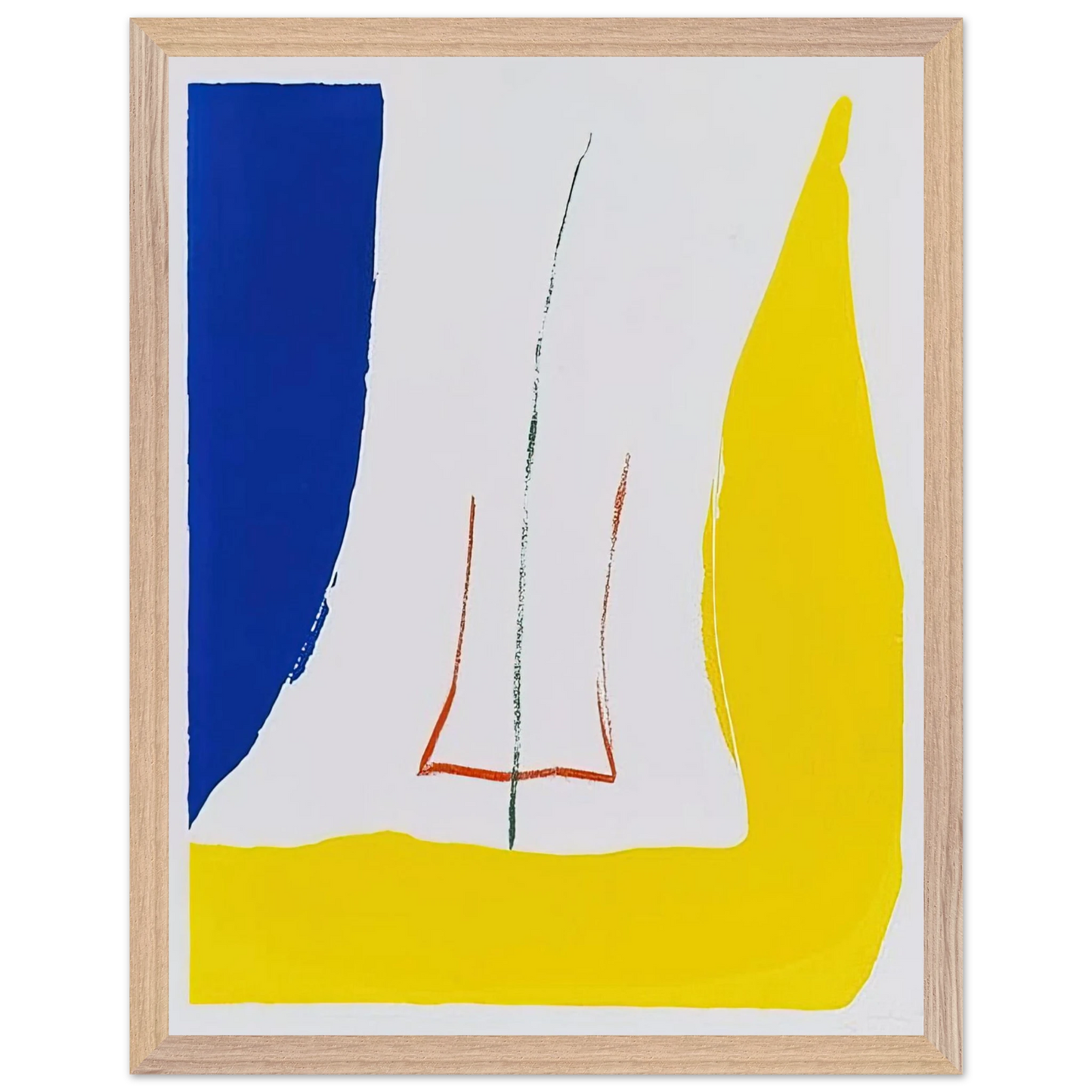Helen Frankenthaler - Sun Corner - 1968 Wall art - 27x35 cm / 11x14 inches - Premium Wooden Framed Poster With Fine Art Paper - White frame