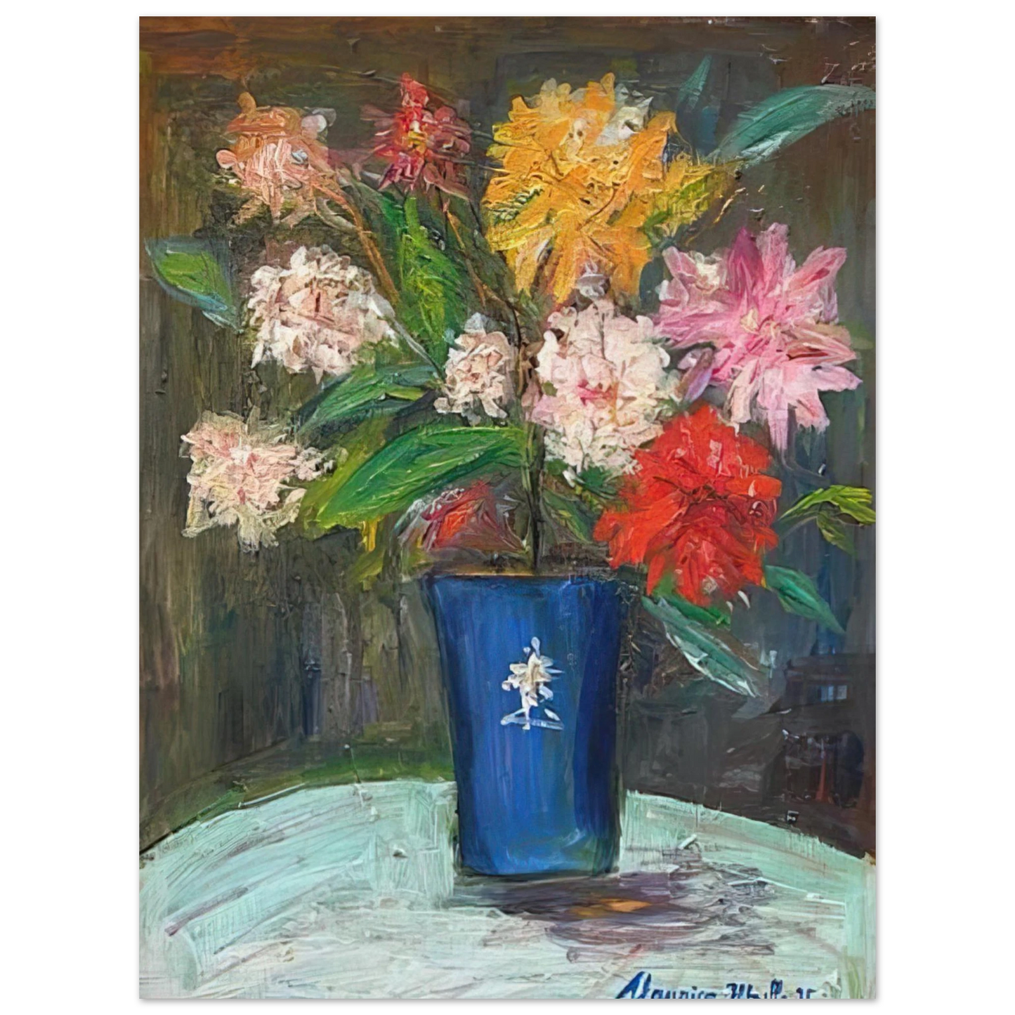Maurice Utrillo - VASE WITH FLOWERS 1 Fine Art Poster - Default Title