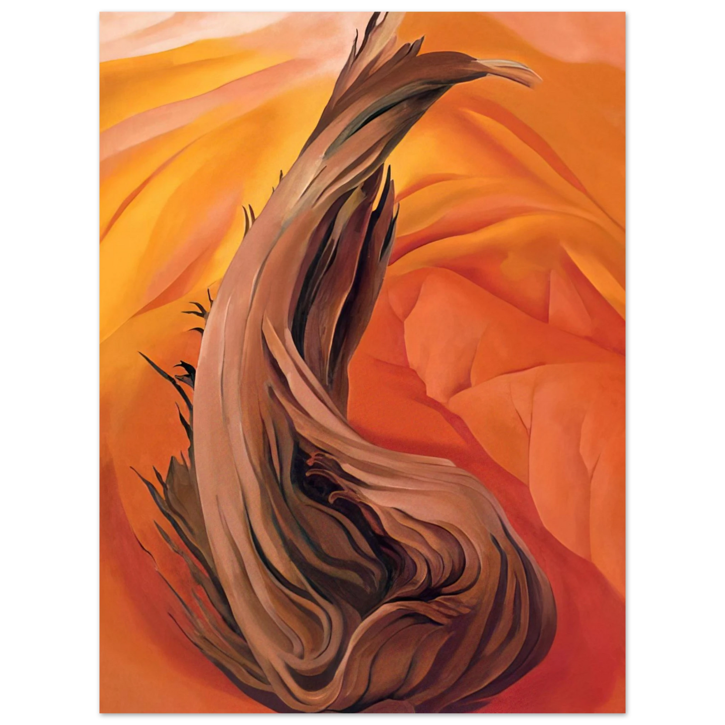Georgia O'Keeffe - Stump in Red Hills Fine Art Poster - 13x18 cm / 5x7 inches