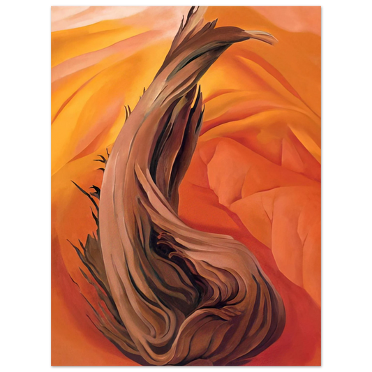 Georgia O'Keeffe - Stump in Red Hills Fine Art Poster - 13x18 cm / 5x7 inches
