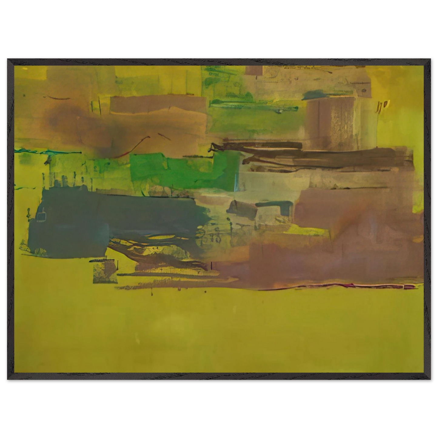 Helen Frankenthaler - August Deep - 1978 Wall art - 30x45 cm / 12x18 inches - Premium Wooden Framed Poster With Fine Art Paper - Black frame