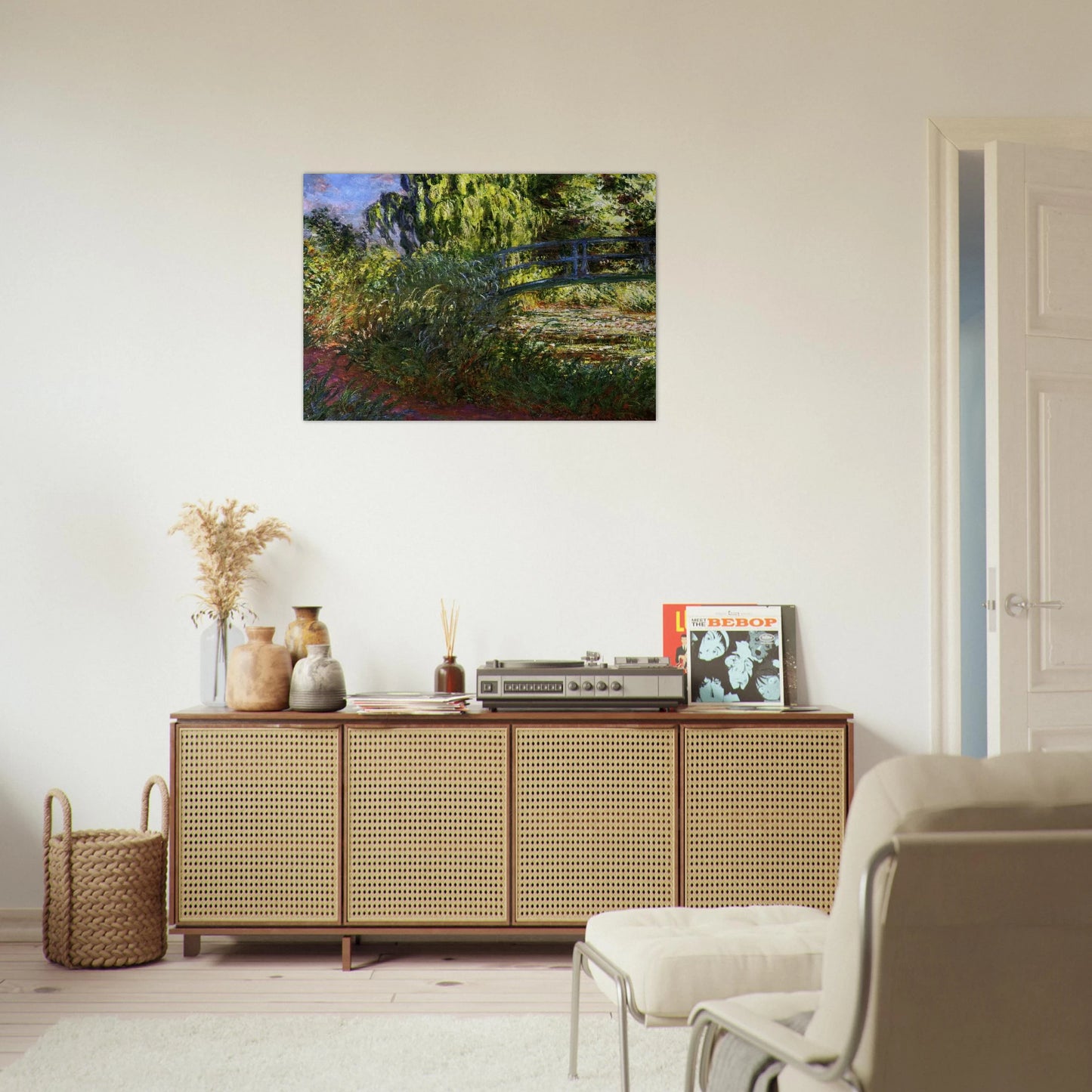 The Japanese Bridge The Water-Lily Pond and Path by the Water - claude monet Brushed Aluminum Print - 70x100 cm / 28x40 inches | claude monet Aluminum Print | claude monet Prints