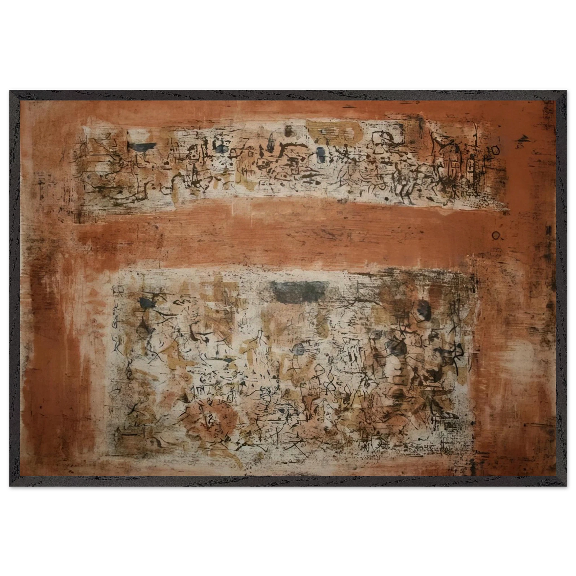 ENTRE DEUX VILLES 1955 - Zao Wou-Ki Framed Art Print – Black Wooden Frame - Default Title - -Framed Art Print