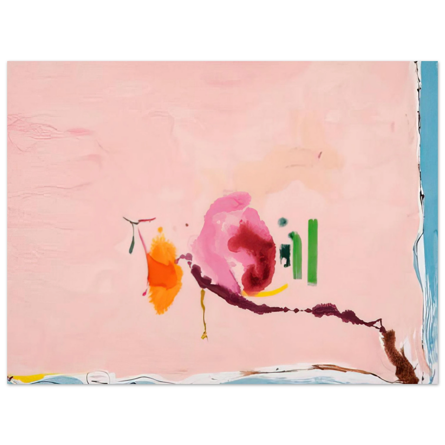 Helen Frankenthaler - Flirt - 1995 Wall art - A2 (42 x 59.4  cm) - Premium Wooden Framed Poster With Fine Art Paper - Black frame