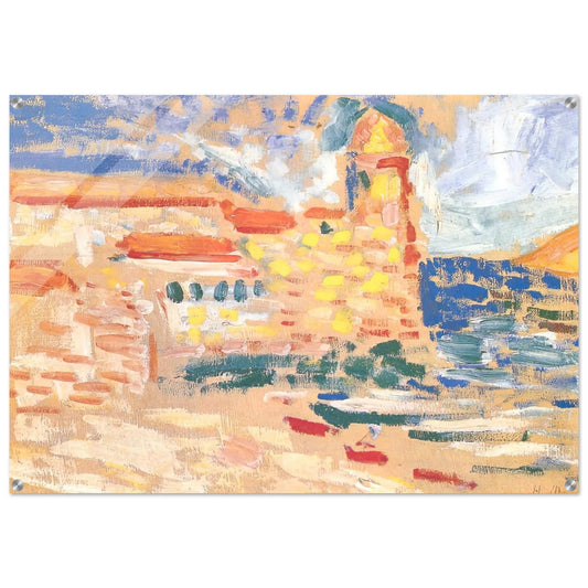 VIEW OF COLLIOURE WITH CHURCH 1905 - Henri Matisse Acrylic Print - 70x100 cm / 28x40″ inches | Henri Matisse Wall Art | Henri Matisse Prints