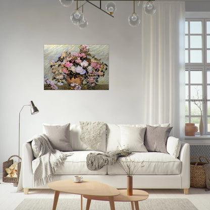 Still Life Vase with Roses - Vincent van Gogh Brushed Aluminum Print - 70x100 cm / 28x40 inches | Vincent van Gogh Aluminum Print | Vincent van Gogh Prints