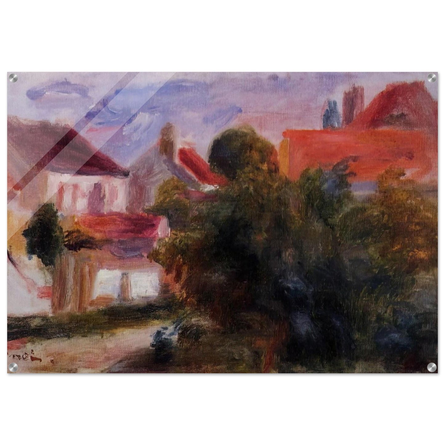 Street in Essoyes - Pierre-Auguste Renoir Acrylic Print - 70x100 cm / 28x40″ inches