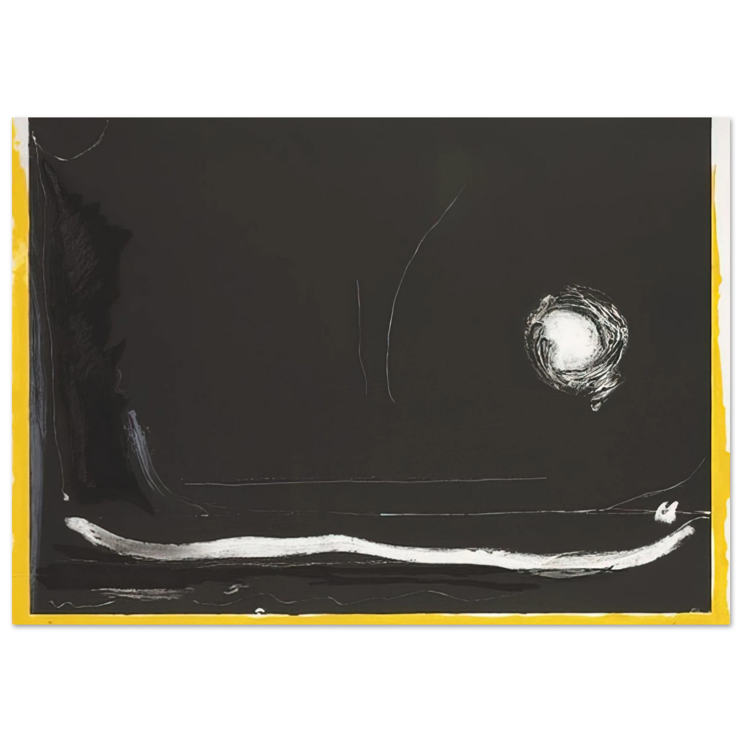 Helen Frankenthaler - Yellow Jack - 1985 Wall art - A1 (59.4 x 84.1  cm) - Premium Wooden Framed Poster With Fine Art Paper - Wood frame