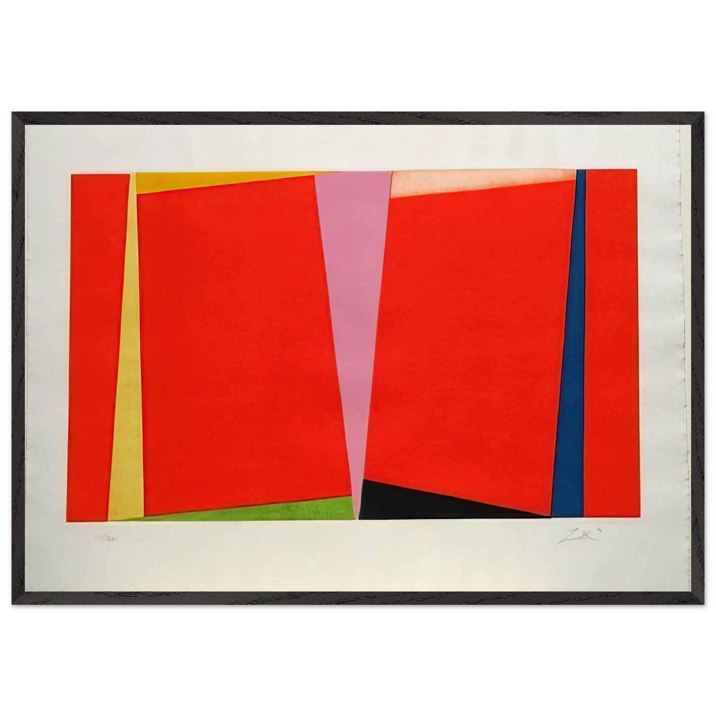 Untitled - 1970 N14 - Larry Zox 70x100 cm / 28x40 inches Framed Art Print – Black Wooden Frame